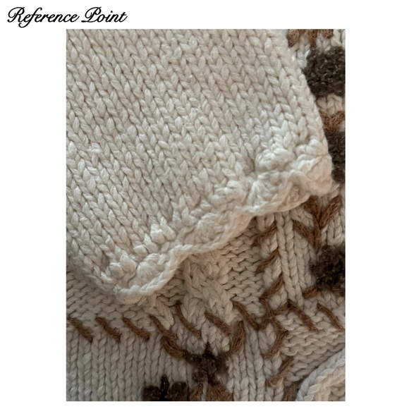 Reference Point - Hand Knitted Block Pattern Pullover Sweater Size L - Picture 4 of 6